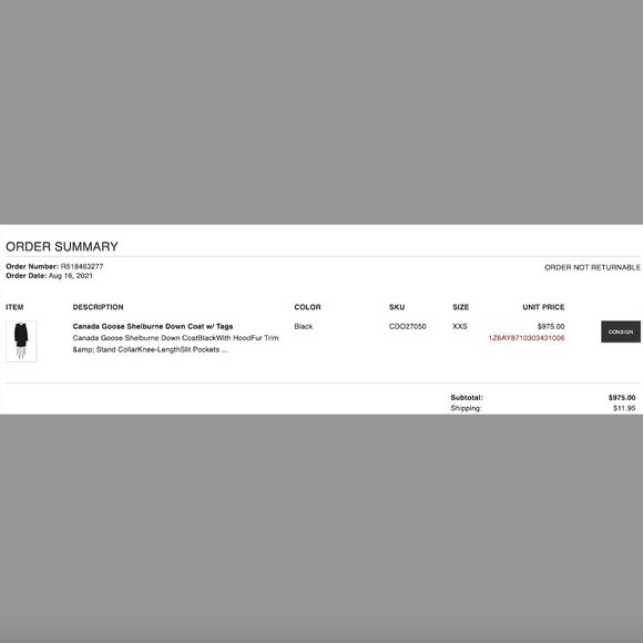 Canada Goose Shelburne Parka Down Coat - Black, New With Tags, XXS - Picture 5 of 5